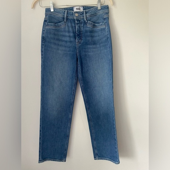 PAIGE Jeans Women’s 27 Sarah Straight Ankle Blue Denim - Picture 1 of 10